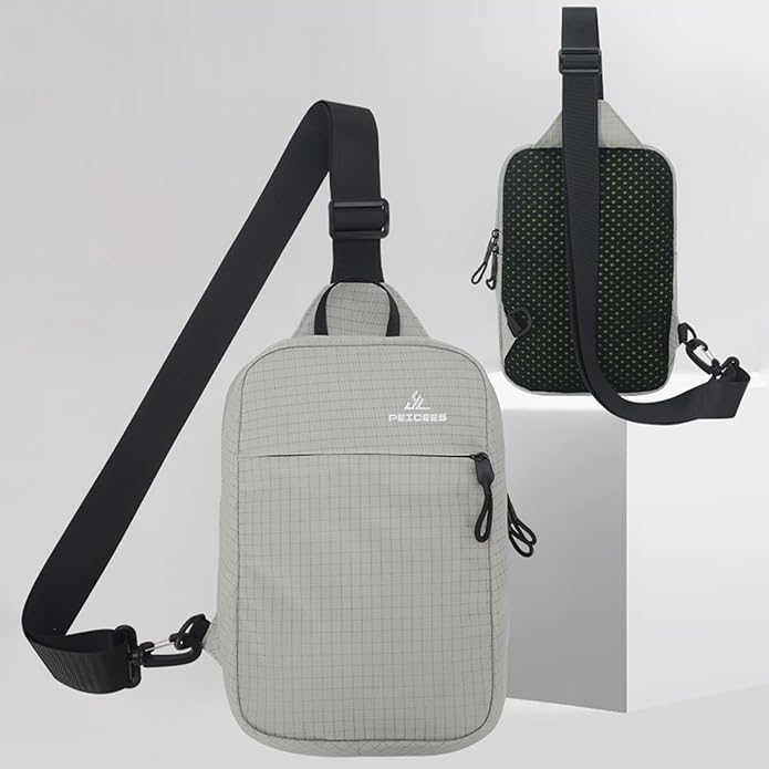 Peicees Small Sling Bag for Women Men Trendy Casual Phone Chest Bag Waterproof Crossbody Daypack