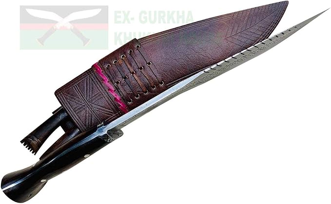 Genuine Kukri Double Edge Dragon Spine 12 inch Full Tang Khukuri - Handmade By Ex Army Khukuri House in Nepal.