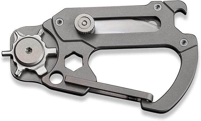 CIVIVI Polymorph Titanium Carabiner Multi-Tool with Utility Blade, Bottle Opener, Screwdriver C20045-1