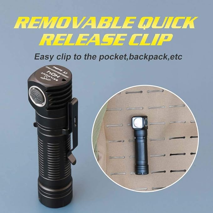 SKILHUNT Headlamp Flashlight -1200 Lumen, FloodLight H04 Hi CRI, Compact EDC Waterproof LH351D LED Headlight for Outdoor Camping Tactical Emergency Hands-Free (H04 High CRI + BL-135 Battery)
