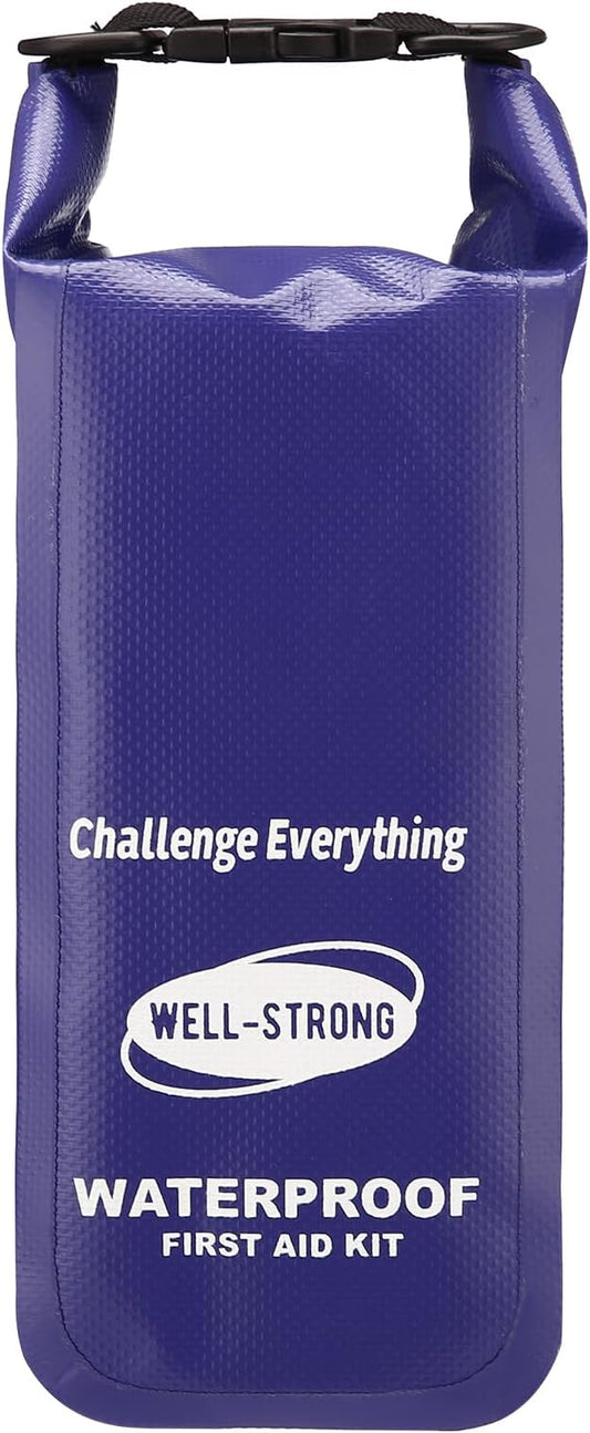 Waterproof First Aid Kit Roll Top Boat Emergency Kit with Waterproof Contents for Fishing Kayaking Boating Swimming Camping Rafting Beach Purple