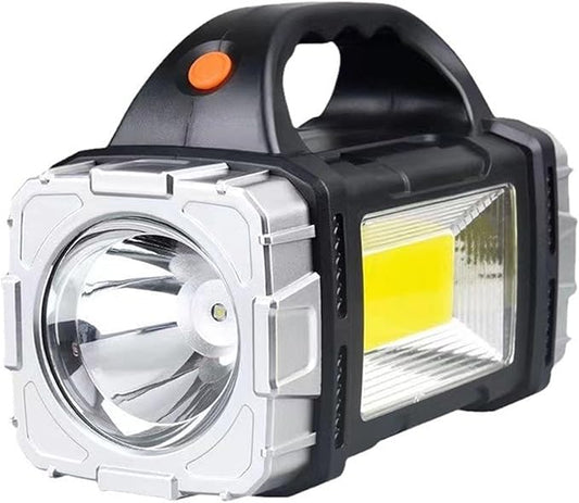 Solar Handheld Flashlights Spotlight Updated Rechargeable Double-Headed High Lumens Camping Essentials Lantern, 2 Light Modes Portable Searchlight