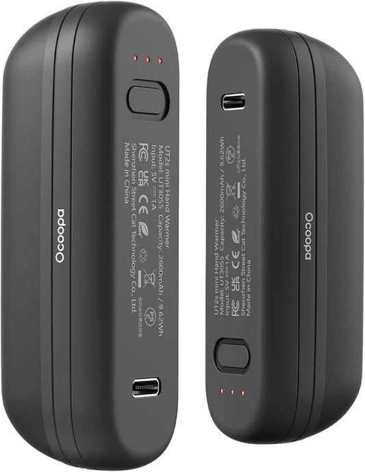 OCOOPA Hand Warmers Rechargeable 2 Pack, Electric Magnetic Handwarmers 5200mAh, Portable Pocket Heater, UL Certified, USB-C, Tech Gifts for Camping, Raynauds, Father‘s Day Gifts, UT2S Mini