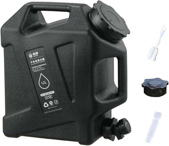 Water Container with Spigot - 2.6Gallon/3.2Gallon Water Jug Portable Camping Water Tank BPA Free - Emergency Water Storage for Camp Outdoor Hiking