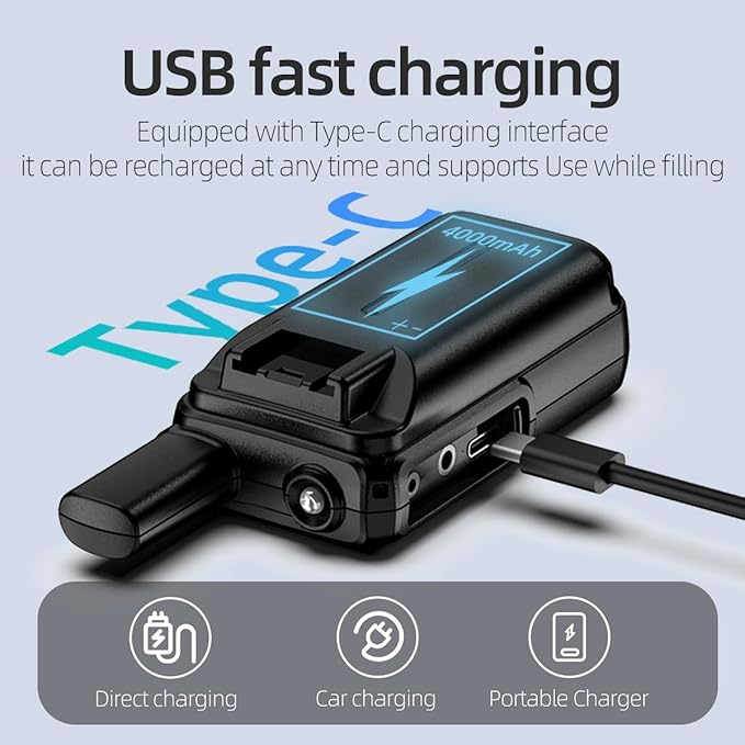 2 Pack Long Distance Walkie Talkies Portable FRS Two-Way Radios, 4000mAh Rechargeable Battery, 16 Channel for Cruise Camping Hiking KSUN M3Plus