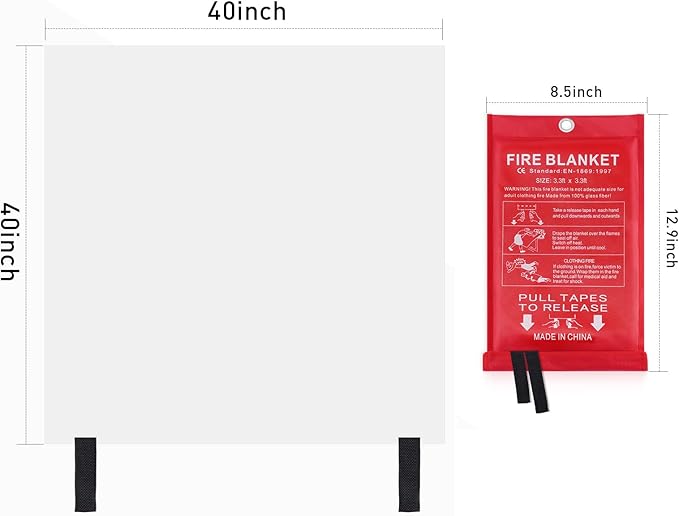 Home Kitchen Camping Fire Blanket - 5Pack Emergency Fire Blanket Fire Resistant Blanket for Grill, Picnic, Car, Office, Warehouse, School, Garages, Workshop