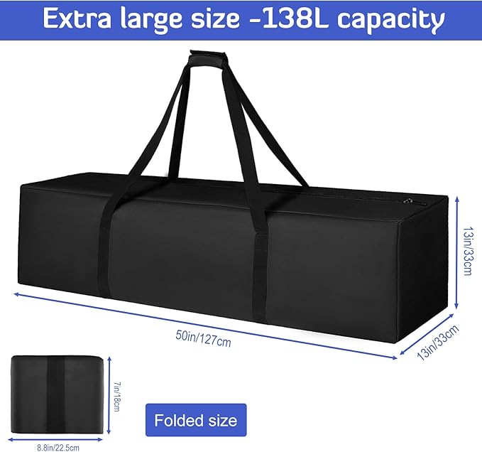 INFANZIA Duffel Travel Sports Equipment Bag, Long Luggage Bag with Upgrade Zipper Water Resistant, Extra Large Foldable Storage Bag for Camping, Tent, Tripod, Fishing(50x13x13 inch,1PCS)