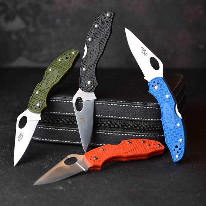 Firebird GANZO F759MS-BK Serrated Blade Pocket Folding Knife 440C Stainless Steel Serrated Blade Nylon Glass Fiber Anti-Slip Handle with Clip Fishing Camping EDC Knife (Black)