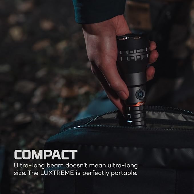 NEBO Luxtreme 500-Lumen LED Flashlight –Bright Rechargeable Flashlight With 4 Light Modes, Water Resistance, Half Mile Light Beam, Storm Gray