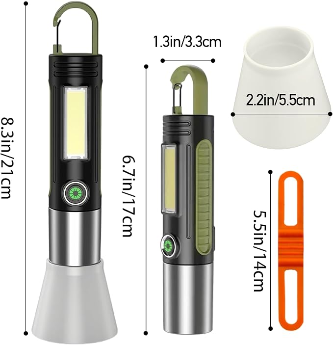 Zoomable LED Flashlight,High Lumens Tactical Flashlight,Flash Light Rechargeable USB,for Camping,Emergency,Fishing. (2000mAH)