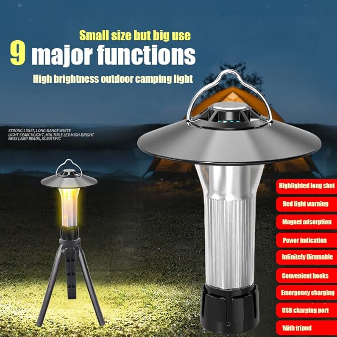 Outdoor Portable Camping Lights,LED Rechargeable Flashlights Magnetic, USB Pocket Flashlight with 3 Modes, Waterproof,Small Tactical Flashlights for Camping Travel Emergency