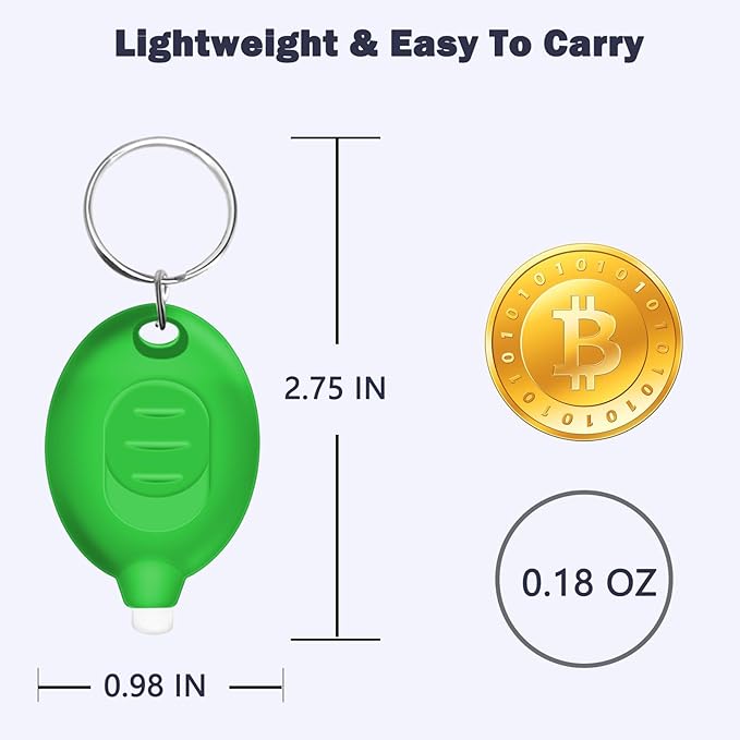 Mini LED Green Light Keychain Flashlight, Small Keychain Flashlight 12 Lumen Portable Pocket Flashlight, Ultra Bright Micro LED Flashlight Green Light Flashlight with Green Shell (6PCS)