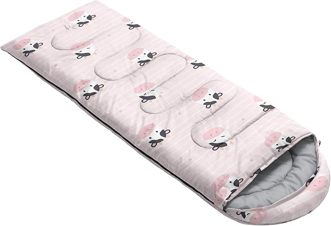Kids Sleeping Bag for Boys Girls,Cute Puppy Print-Lightweight Warm Portable Outdoor Indoor-Waterproof Cold Weather Resistant Sleeping Bag for Camping Hiking