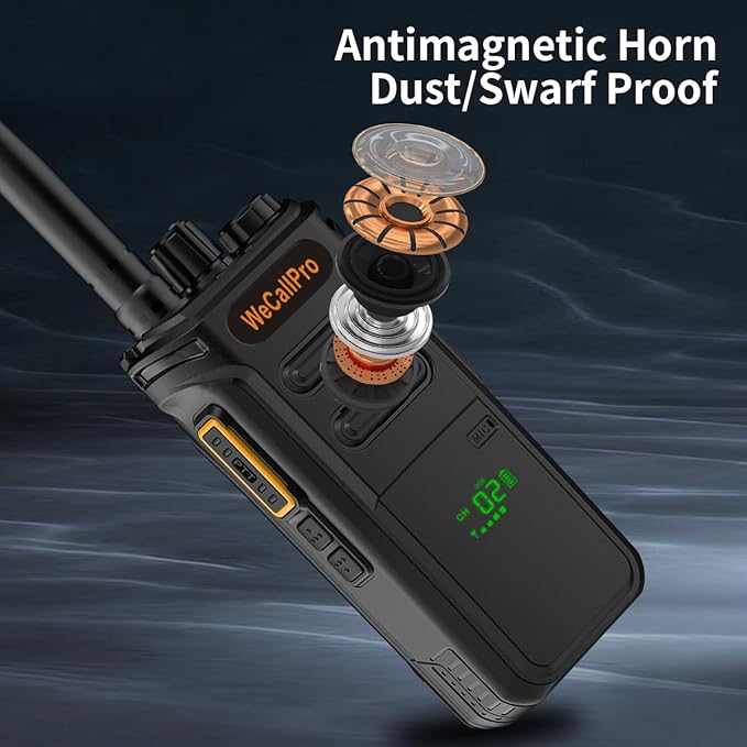 10W Long Range Walkie Talkies for Adults with Digital Display Remaining Battery GSMR Radio Handheld with Flashlight for Hiking Camping Rechargeable Two Way Radio WCP02 (Only One Pack)