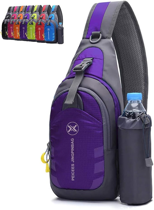Peicees Chest Crossbody Sling Backpack Bag Travel Bike Gym Daypack for Women Men