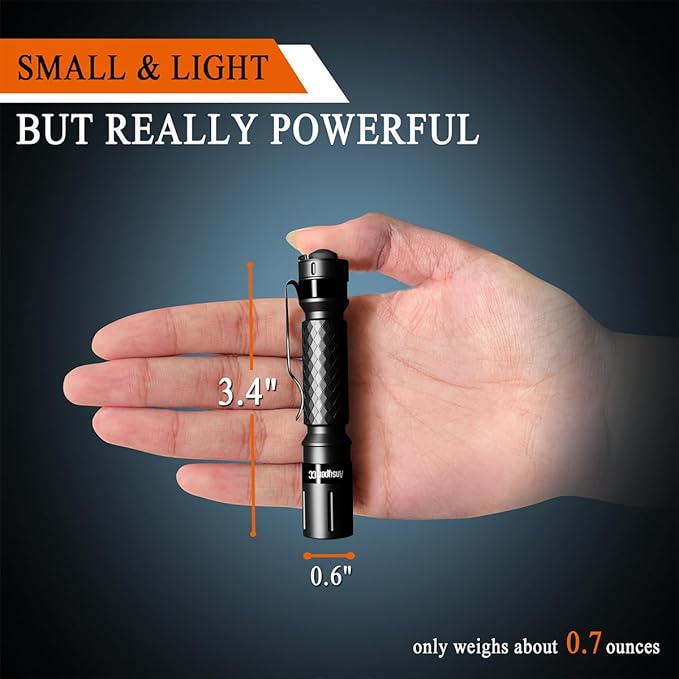 4 Pack 3 Modes Small Mini Flashlights LED Powerful Portable Pocket Compact Light AAA Battery