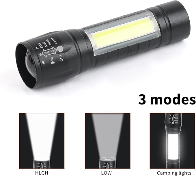 5 Pack Mini Small Pocket LED Flashlight USB Rechargeable High Lumens Bright Powerful EDC Flash Lights - Aluminum Handheld Flashlight Bulk for Kids, Portable Camping Christmas Gifts