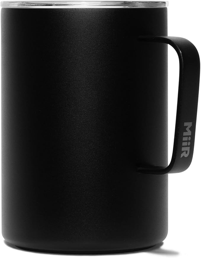 MiiR, Camp Cup, Vacuum Insulated, Stainless Steel with Slide Lid, BPA Free, Black, 16 Fluid Ounces