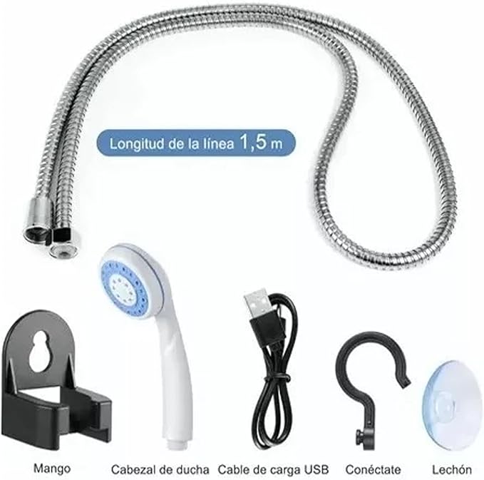 Naroote Portable Outdoor Shower, Camping Shower, Portable Shower Head Portable Shower ABS Electric Battery Powered Camping Shower Pump for Outdoor Use