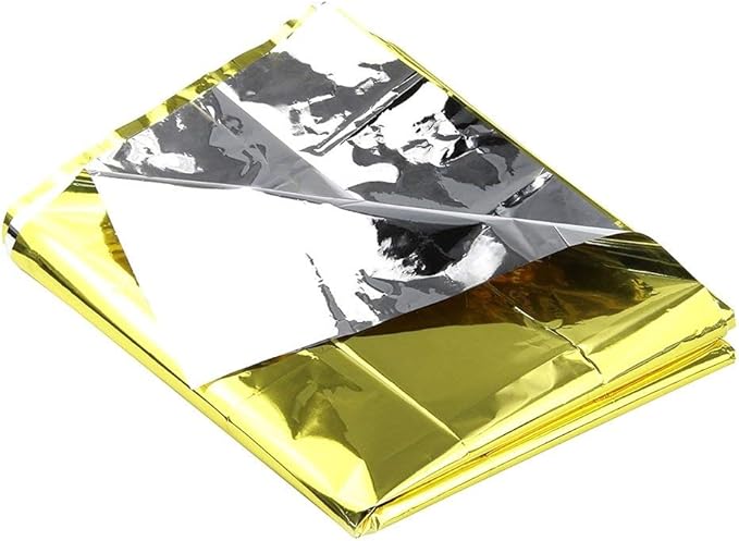 4-Pack Extra Large Emergency Mylar Blanket 84" X 52" - Gold Foil Space Blanket: Designed for NASA - Essentials for Outdoors, Hiking, Survival, Marathons or First Aid