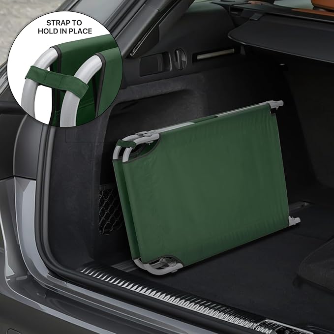 MoNiBloom Lightweight Folding Camping Cot Bed, Ultralight Folding Portable Compact Cots for Outdoor Travel Base Camp Hiking Mountaineering Lightweight Backpacking, Weight Capacity 195 lbs, Blue