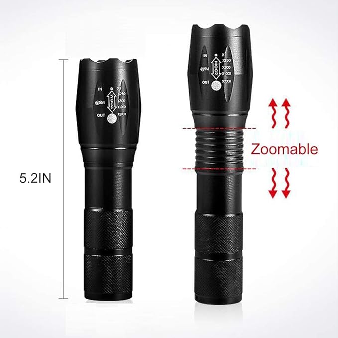 6PCS LED Flashlights, 10000 High Lumens Tactical Flashlight, 5 Modes, Waterproof Super Bright Flashlights for Emergencies, Camping, Hiking