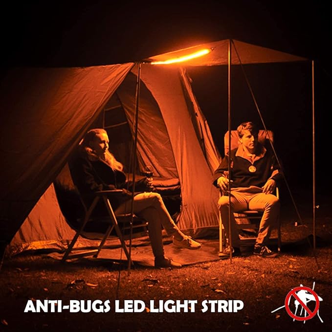 ALL-TOP Flexible Camping Light Strip with Mounting Jacket - 1300 Lumen - (White/Amber) - IP67 Dual-Protection Water Resistance - RV Camping, Overland, Awning Light and Boating
