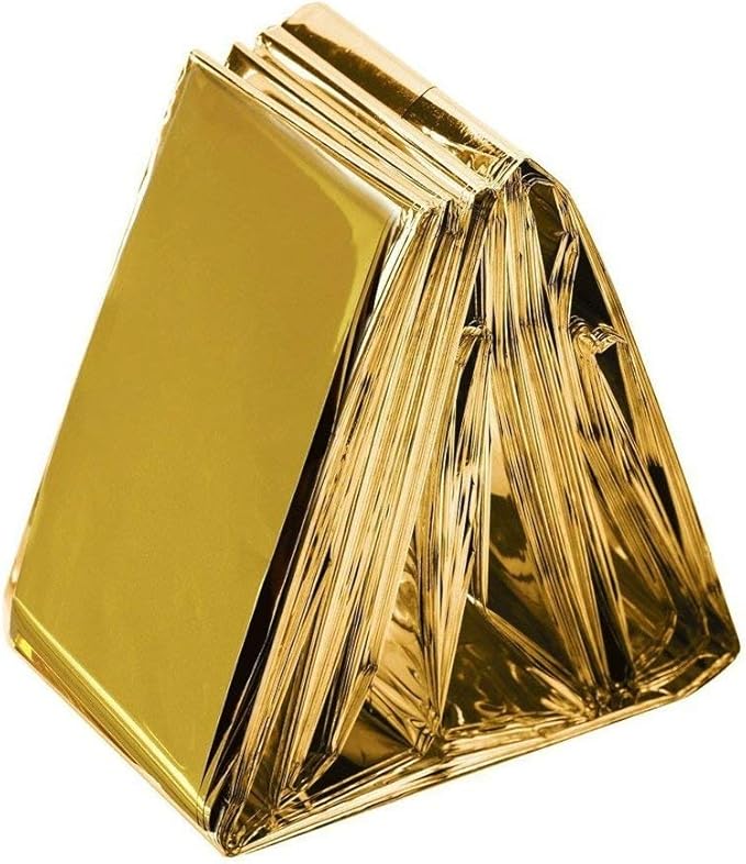 4-Pack Extra Large Emergency Mylar Blanket 84" X 52" - Gold Foil Space Blanket: Designed for NASA - Essentials for Outdoors, Hiking, Survival, Marathons or First Aid