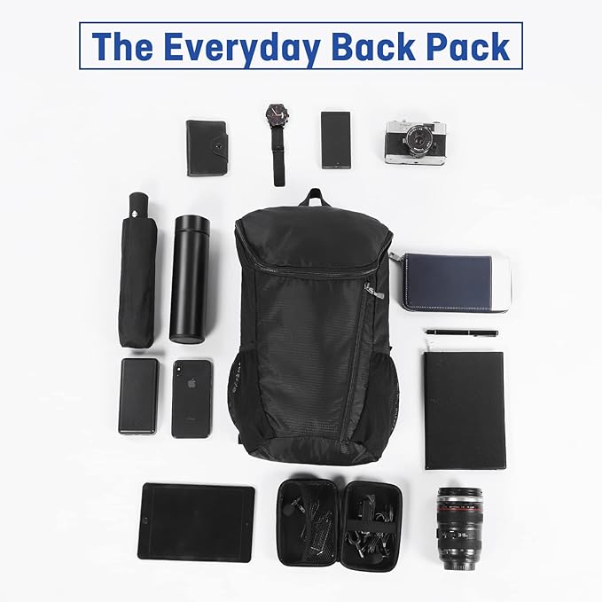 Hiking Backpack, Waterproof and Wear-resistant Lightweight Backpack Packable,Outdoor Travel Camping Daypack Foldable-GERY
