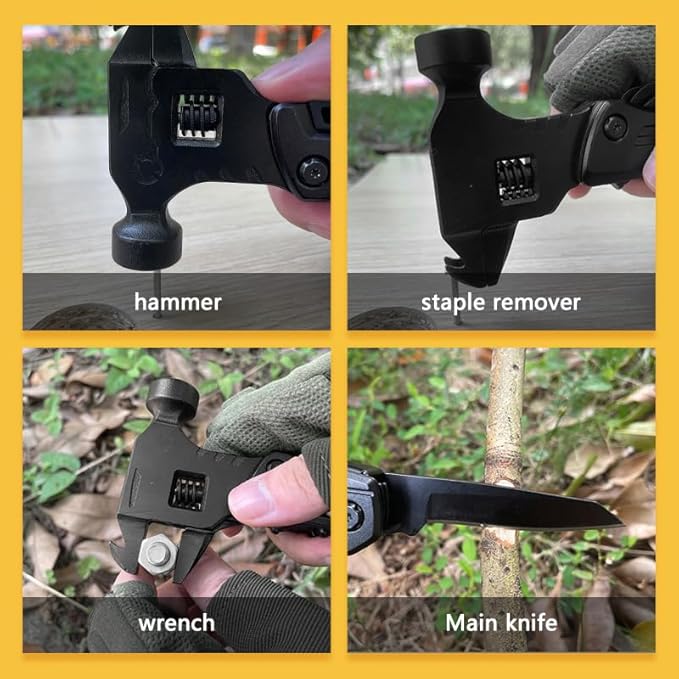 11 in 1 Multitool Hammer,Screwdriver,Multi-function Wrench,bottle opener,Cool Gadgets for Camping Survival Gear, Outdoor Travel, Home DIY Use,Gifts for Men,Gifts for Husband,Gifts for Men Dad