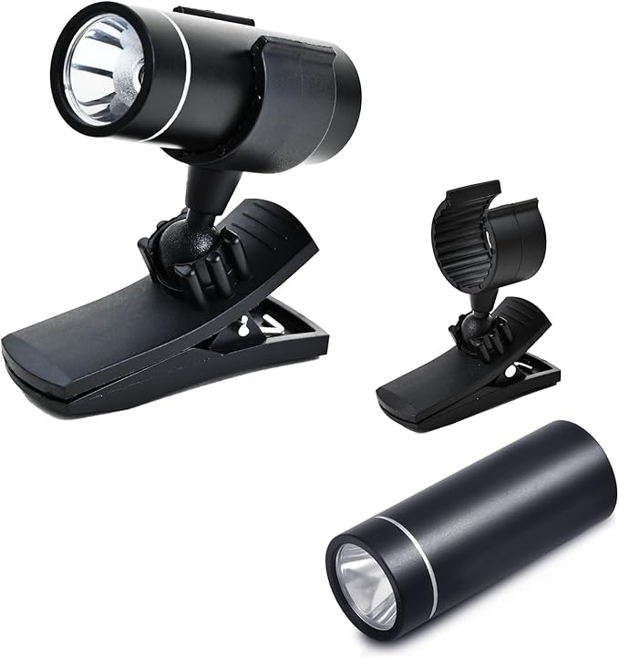Mini Flashlight,Pocket LED Shoe Light,Clip on Rechargeable hat Flash Light,200 Lumen Adjustable Brightness LED Torch,Rechargeable Battery C USB Cable for EDC Emergency Dog Walking Camping