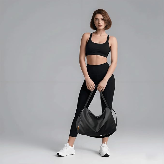 Small Gym Bag for Women Sports Duffel Bag with Shoes Compartment, Waterproof Travel Duffel Bag Carry on Bag Overnight Bag Weekender Bags for Workout Swimming Yoga Dance
