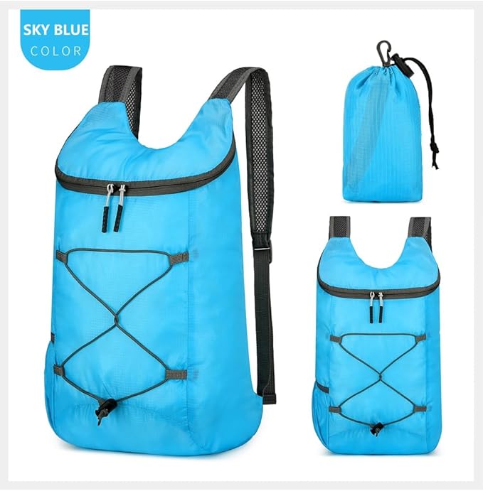 16L Hiking-Daypack Lightweight-Foldable Travel-Backpack Water-Resistant Camping Outdoor Packable Small Carry-on Bag (Blue)