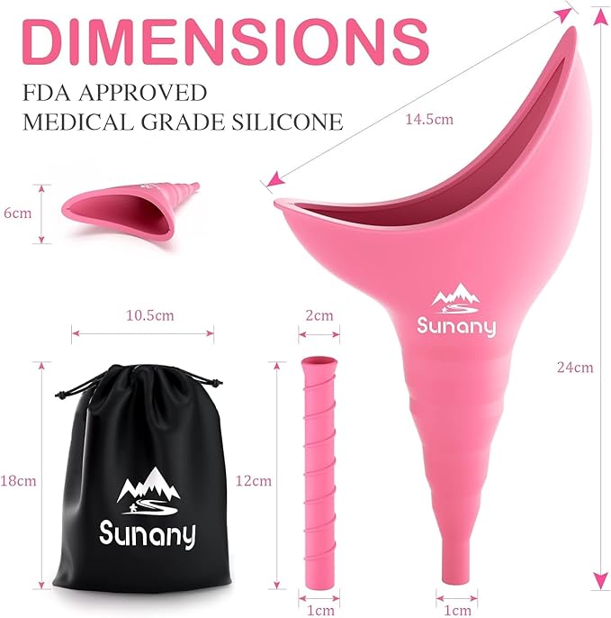 Female Urination Device, Reusable Female Urinal Silicone Women Pee Funnel Allows Women to Pee Standing Up, Portable Womens Urinal is The Perfect Companion for Camping,Outdoor,Travel
