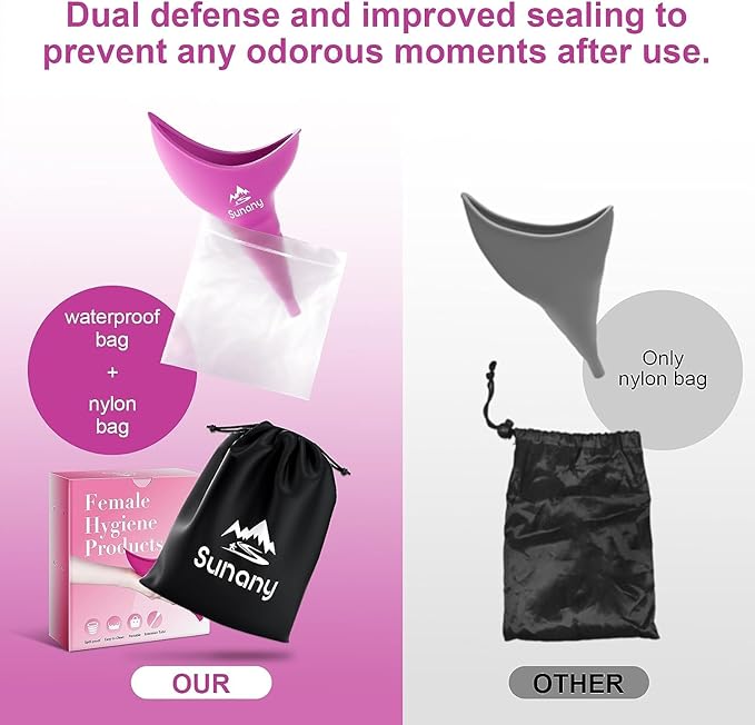 Female Urination Device, Reusable Female Urinal Silicone Women Pee Funnel Allows Women to Pee Standing Up, Portable Womens Urinal is The Perfect Companion for Camping,Outdoor,Travel
