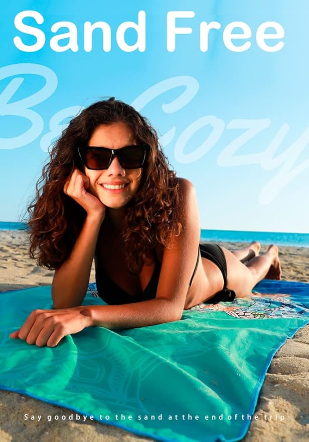 4 Pack Microfiber Thin Lightweight Beach Towel Sand Free Quick Dry Absorbent Compact Towels for Swimming Pool Camping Beach Accessories Large Easy Pack Travel Things for Vacation Essentials Adult Gift