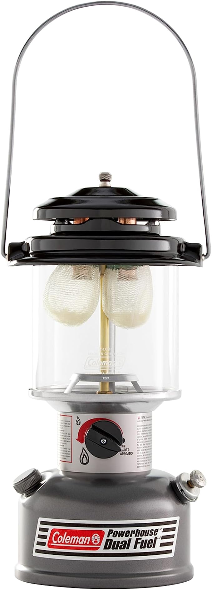 Coleman Powerhouse Dual Fuel Lantern Shines up to 800 Lumens & InstaClip Lantern Mantles, 2-Pack of #21 Lantern Mantles for Fueled Lanterns, Change Mantles in Seconds with Clip Attachment