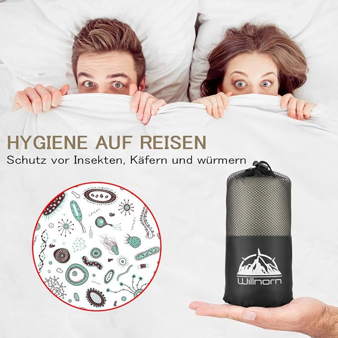 Sleeping Bag Liner,Travel Sheets & Adult Sleep Sack for Backpacking,Hotels & Hostels,Lightweight Single Camping Sleeping Bag Liners for Travel