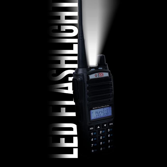 BTECH MURS-V2 200 Fully Customizable Channels MURS Two-Way Radio. USB-C Charging, IP54 Weatherproof, Dual Band Scanning (VHF/UHF), FM Radio, & NOAA Weather Broadcast Receiver