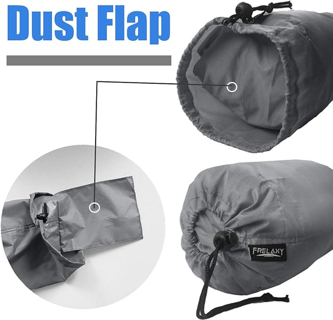 Frelaxy Stuff Sack Set 5-Pack (3L&5L&9L&15L&20L), Ultralight Ditty Bags with Dust Flap for Traveling Hiking Backpacking