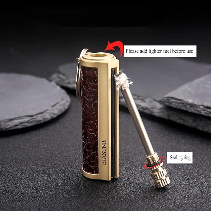 Permanent Match Keychain Lighter, Matchstick Flint Fire Starter for Outdoor Camping Emergency Survival Gear, Great Gift for Men Dad Husband