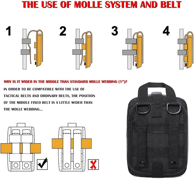 Molle First Aid Pouch Empty Medical Bag IFAK Tactical Rip-Away Pouches Small Bug Out Bags Trauma Medic Bag
