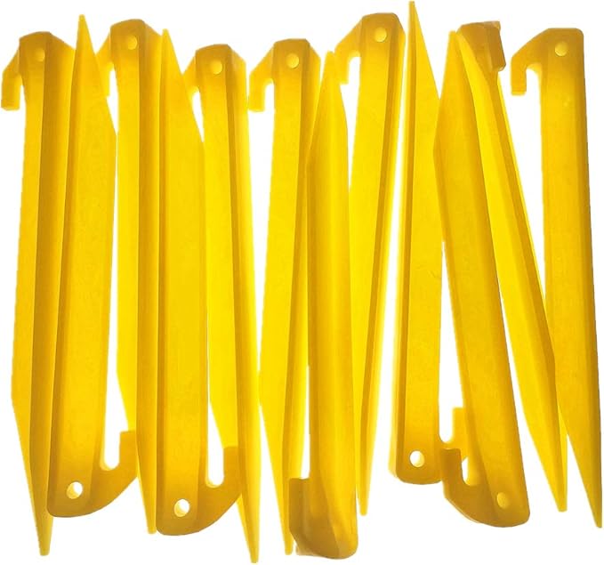 12 Inch Plastic Tent Stakes -24 pcs Heavy Duty and Larger Durable Tent Pegs Spike Hook for Campings Outdoor and Garden Lawn, Sturdy Canopy Stakes Accessories Suitable for Sand Beach Woods