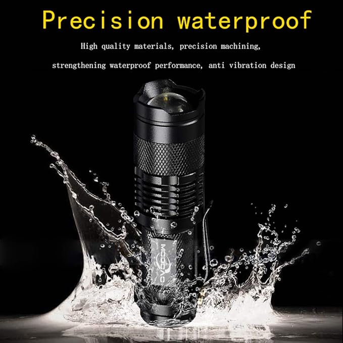 MODOAO Mini LED Flashlight 3 modes Ultra-Bright Light 300 Lumens Handheld Flashlights Small for Kids Child Camping Cycling Hiking Emergency Torch Light 5pack (Black)