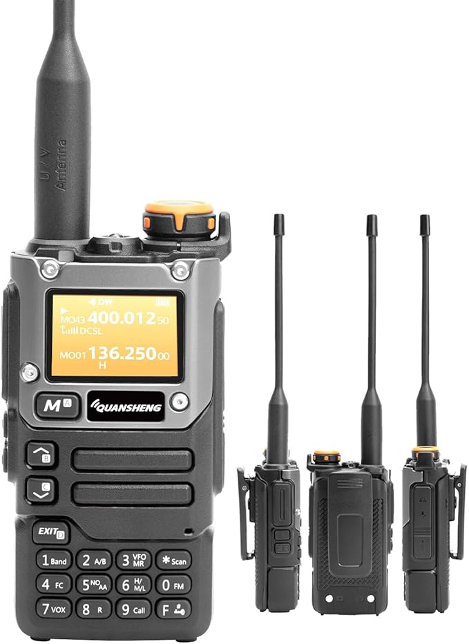 K6 UVK5(8)AM/FM/DTMF walkie Talkie 200Three Frequency Receiving walkie Talkie NOAA Weather Forecast, with Flash Replication Frequency Tpye-C LCD Display for Hiking Camping Trip Two-way radio
