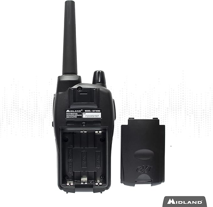Midland 50 Channel GMRS Two-Way Radio - Long Range Walkie Talkie with 142 Privacy Codes, SOS Siren, and NOAA Weather Alerts and Weather Scan (Black/Yellow, Pair Pack)