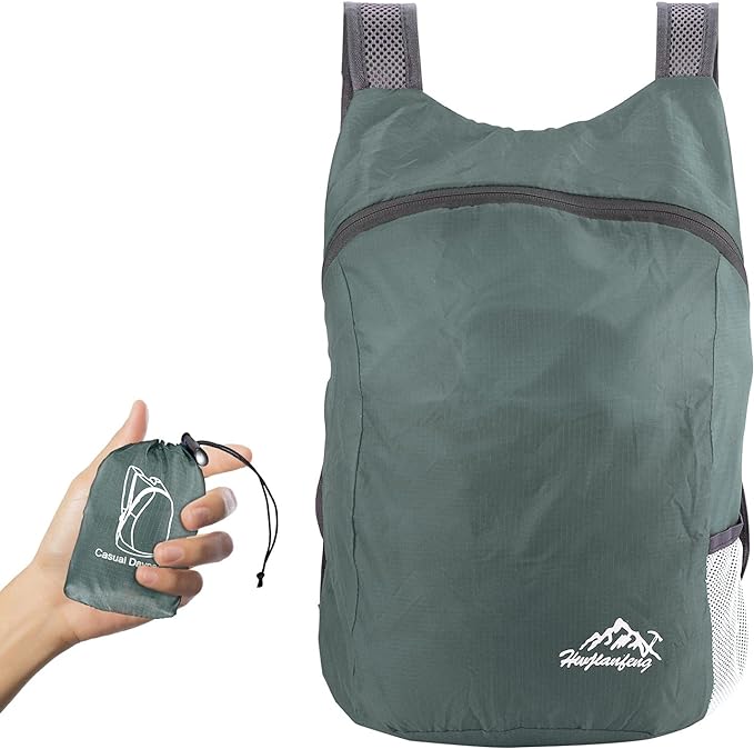 20L Ultra Lightweight Foldable Backpack Small Hiking Rucksack Ultralight Water Resistant Travel Packable Daypack for Men Women for Outdoor Sport Travelling Walking Hiking Camping Biking (Gray A)