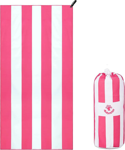 4Monster Microfiber Beach Towel Quick Dry,Super Absorbent Lightweight Travel Towel for Swimmers, Sand Free Camping Towel, Beach Towels for Pool, Swim, Water Sports,Yoga,Gym,Backpacking