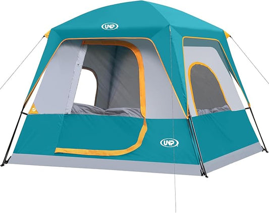 UNP 2/4/6/8 Person Tent, Portable Cabin Tent, Camping Tent 4-Person Easy Set Up, Waterproof with Top Rainfly for Outdoor Camping/Hiking