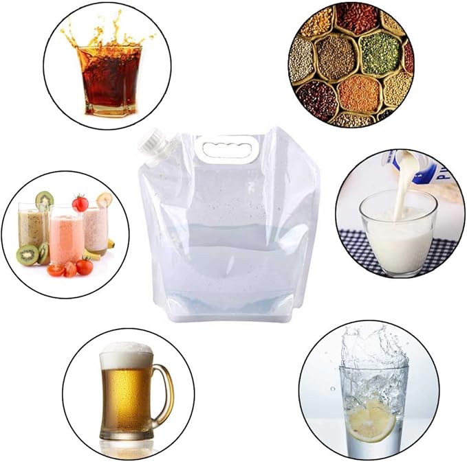 Collapsible Emergency Water Jug Container Bag, Freezable, BPA Free Plastic Water Carrier Tank, Outdoor Folding Water Bag for Sport Camping Riding Mountaineer Backoacking, Food Grade